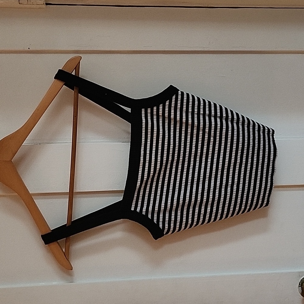 Large striped cropped top tank